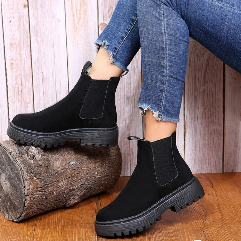 Stivaletti Donna Autunnali con Punta Tonda – Suola Platform Spessa