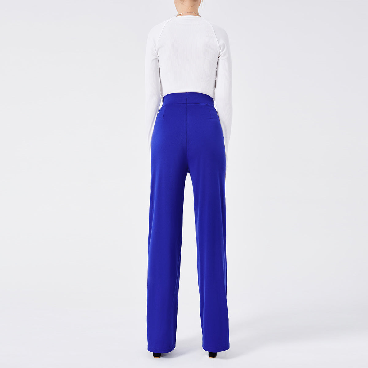 High-Waisted Slim Solid Color Women's Flared Pants