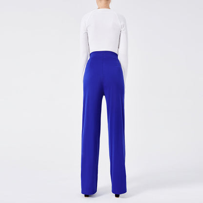 High-Waisted Slim Solid Color Women's Flared Pants