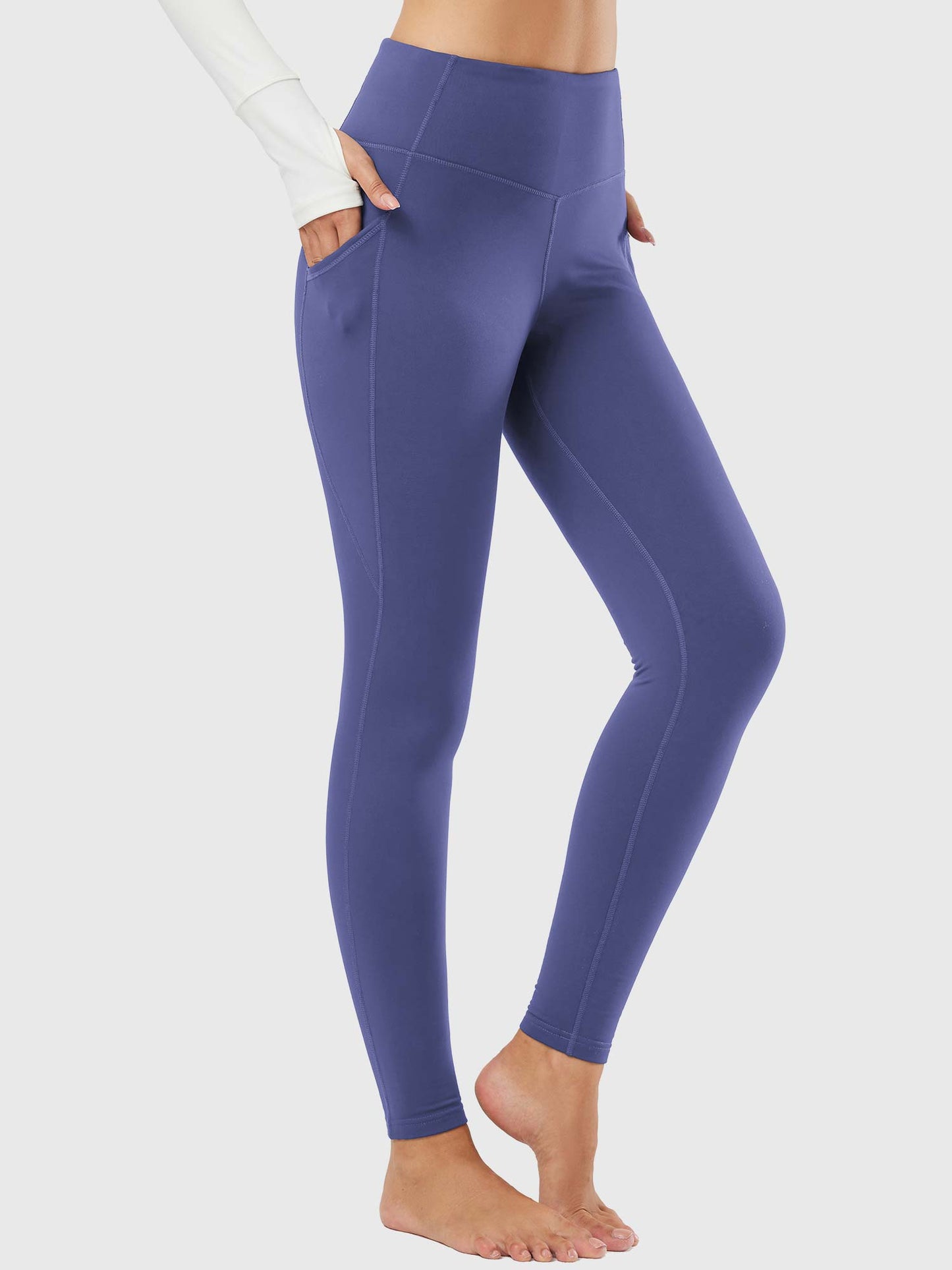 Termo leggings til kvinder med lommer og høj talje