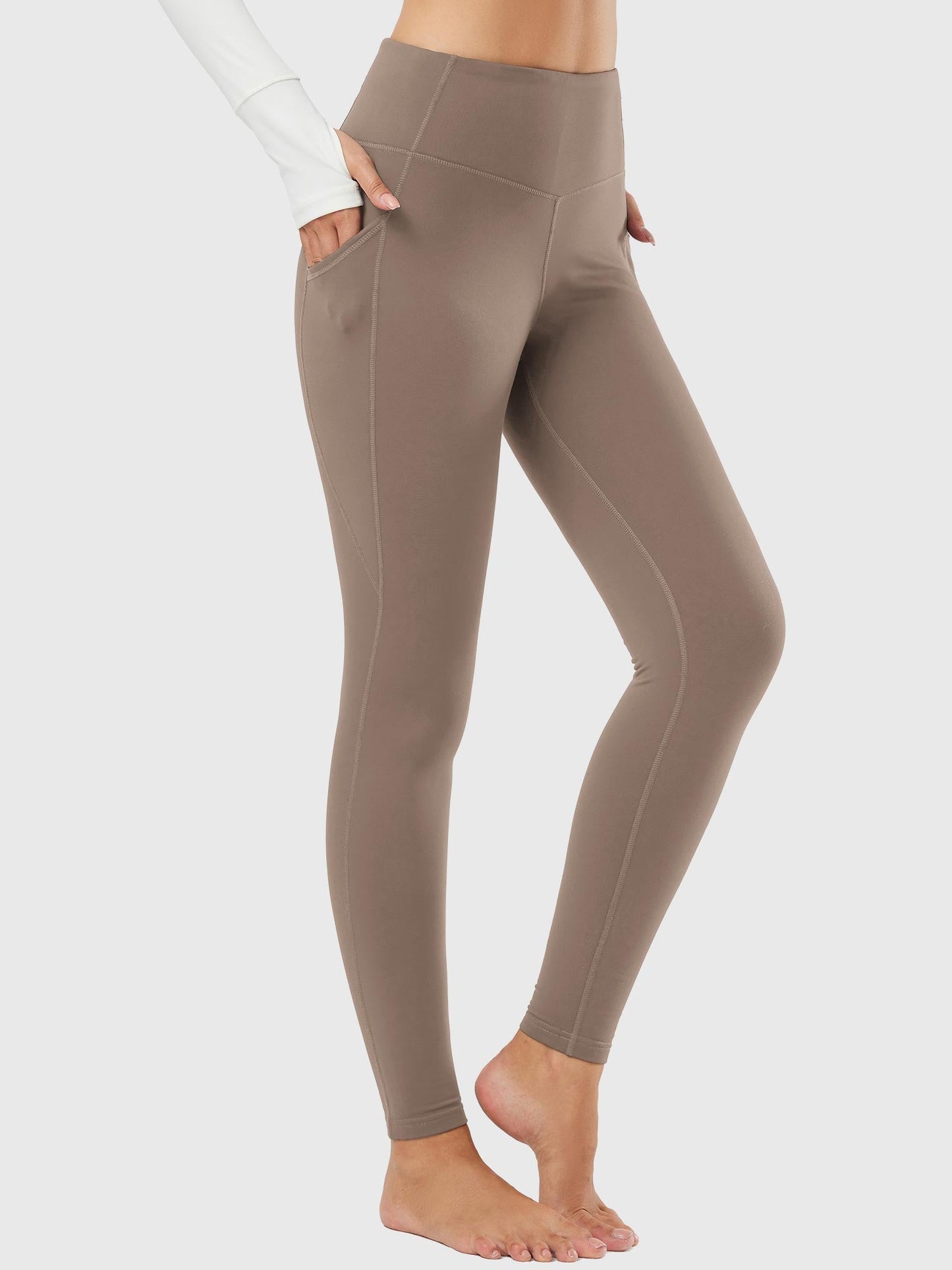 Termo leggings til kvinder med lommer og høj talje