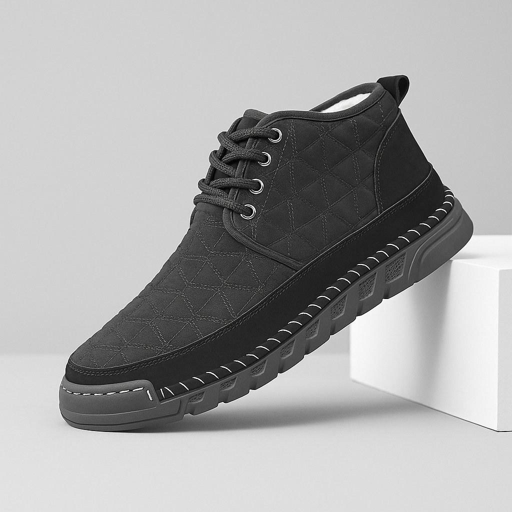 Scarpe Uomo Trapuntate con Suola e Interno in Misto Cotone – Stile Comfort Quotidiano – Cotone Blend
