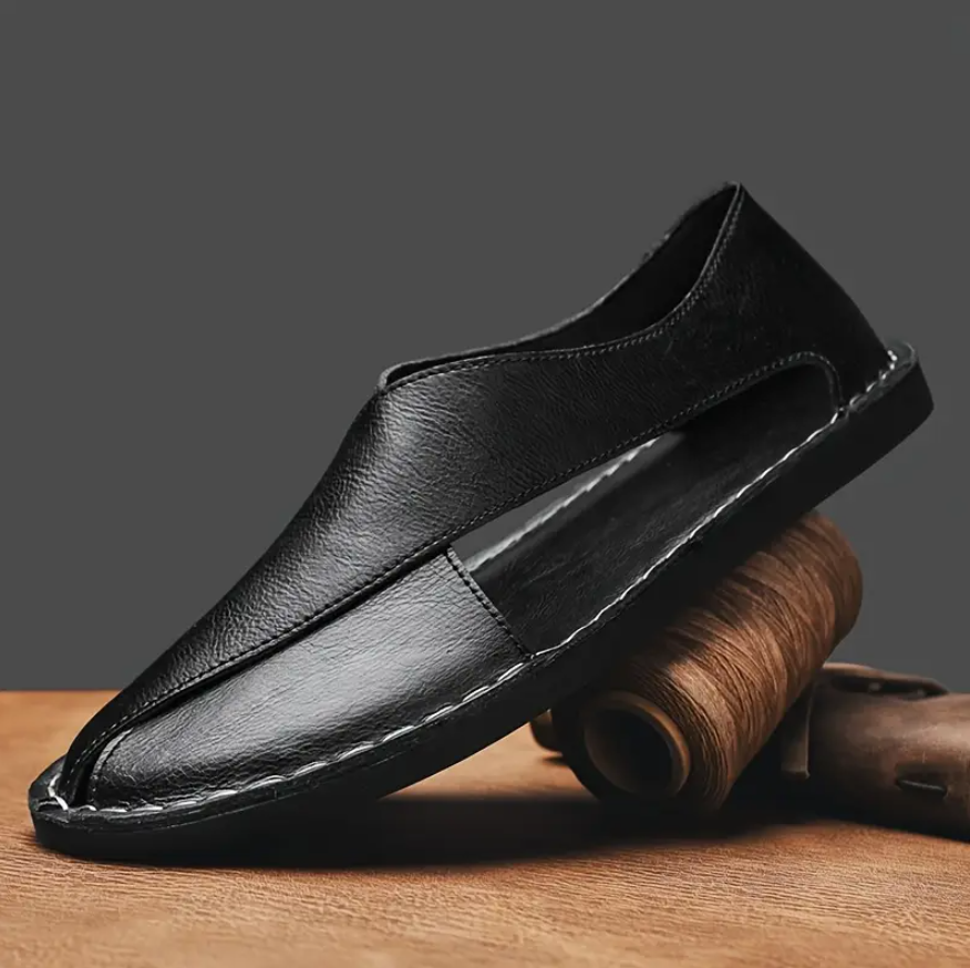 Sandali Uomo con Design Incrociato e Dettagli Cuciti a Mano – Stile Peshawari