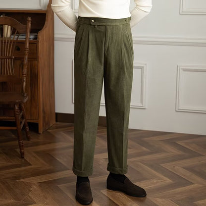 Pantaloni Invernali Uomo Foderati in Pile Vita Media Vestibilità Ampia – Comfort Termico