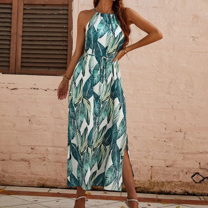 Abito Midi Estivo Donna con Scollo all’Americana e Gonna Fluida