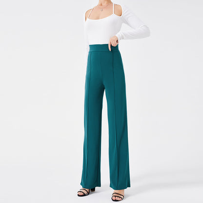 High-Waisted Slim Solid Color Women's Flared Pants