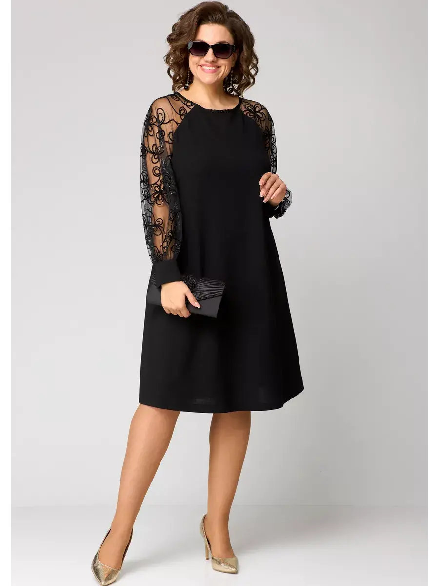 Abito Midi da Donna Primaverile con Taglio Libero e Maniche Raffinate