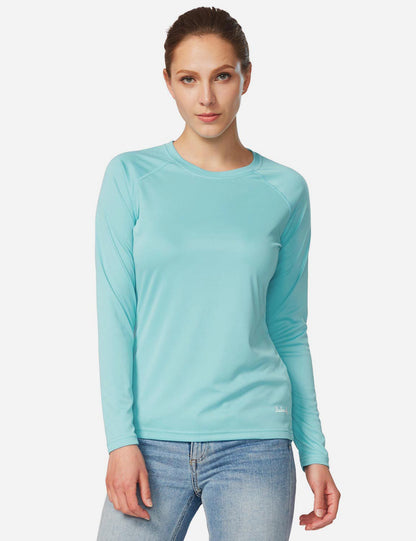 Maglia Donna Protezione Solare Girocollo Maniche Lunghe Raglan