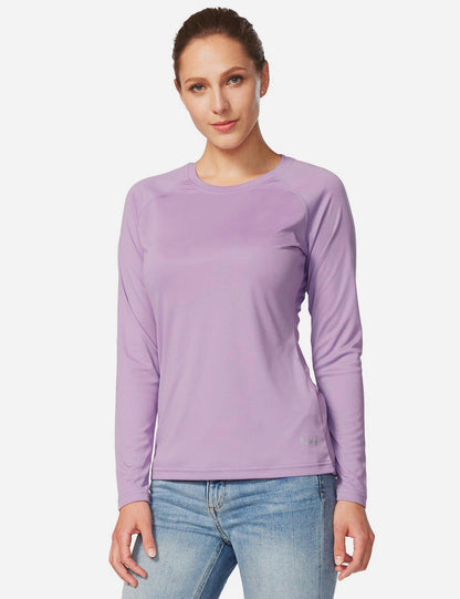 Maglia Donna Protezione Solare Girocollo Maniche Lunghe Raglan