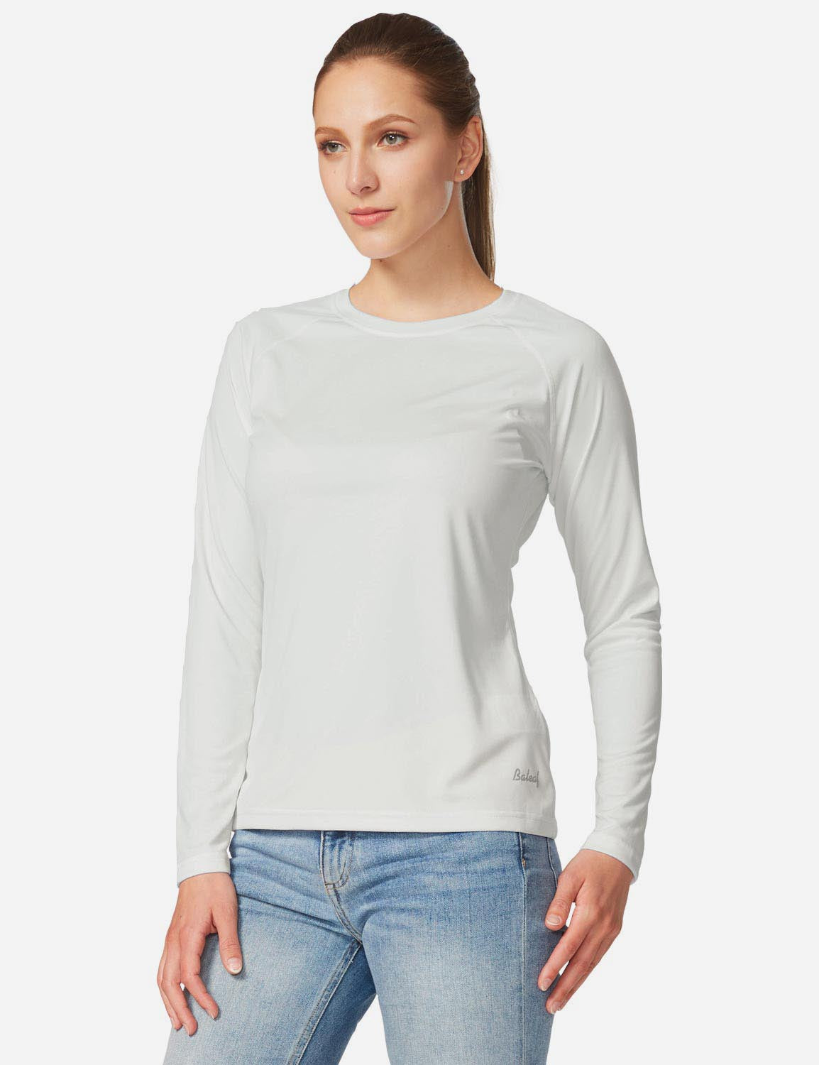Maglia Donna Protezione Solare Girocollo Maniche Lunghe Raglan