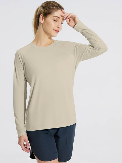 Maglia Donna Protezione Solare Girocollo Maniche Lunghe Raglan