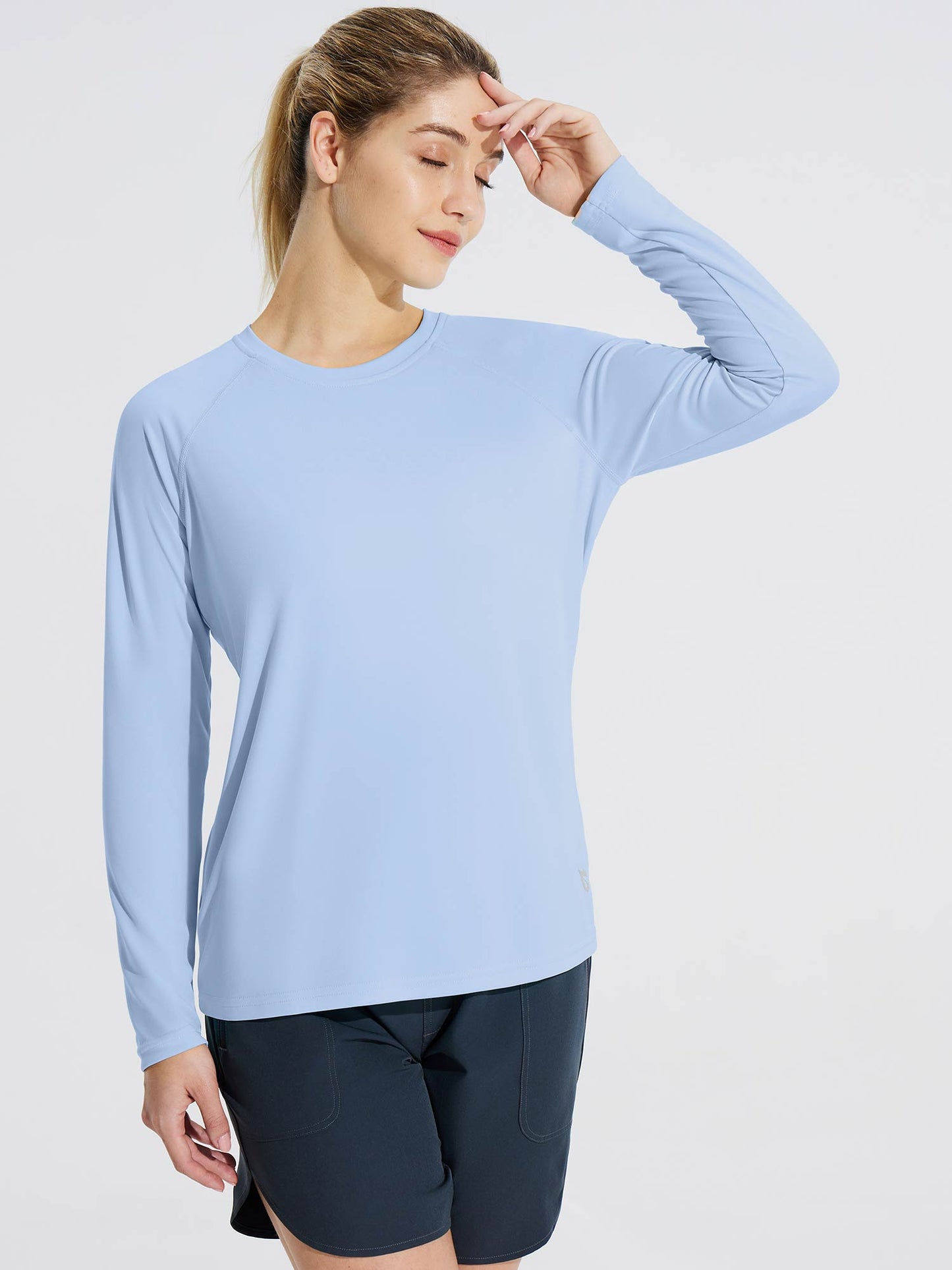 Maglia Donna Protezione Solare Girocollo Maniche Lunghe Raglan