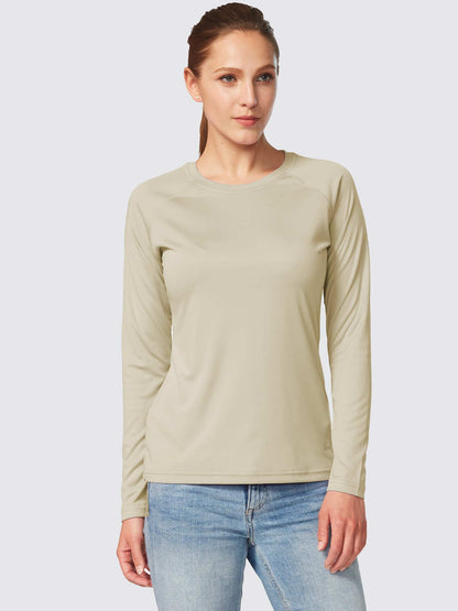 Maglia Donna Protezione Solare Girocollo Maniche Lunghe Raglan