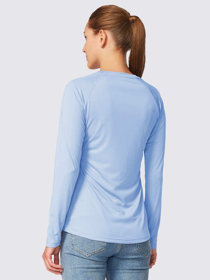 Maglia Donna Protezione Solare Girocollo Maniche Lunghe Raglan