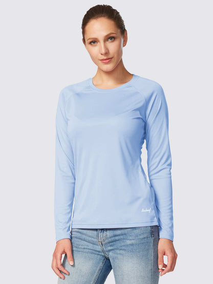 Maglia Donna Protezione Solare Girocollo Maniche Lunghe Raglan