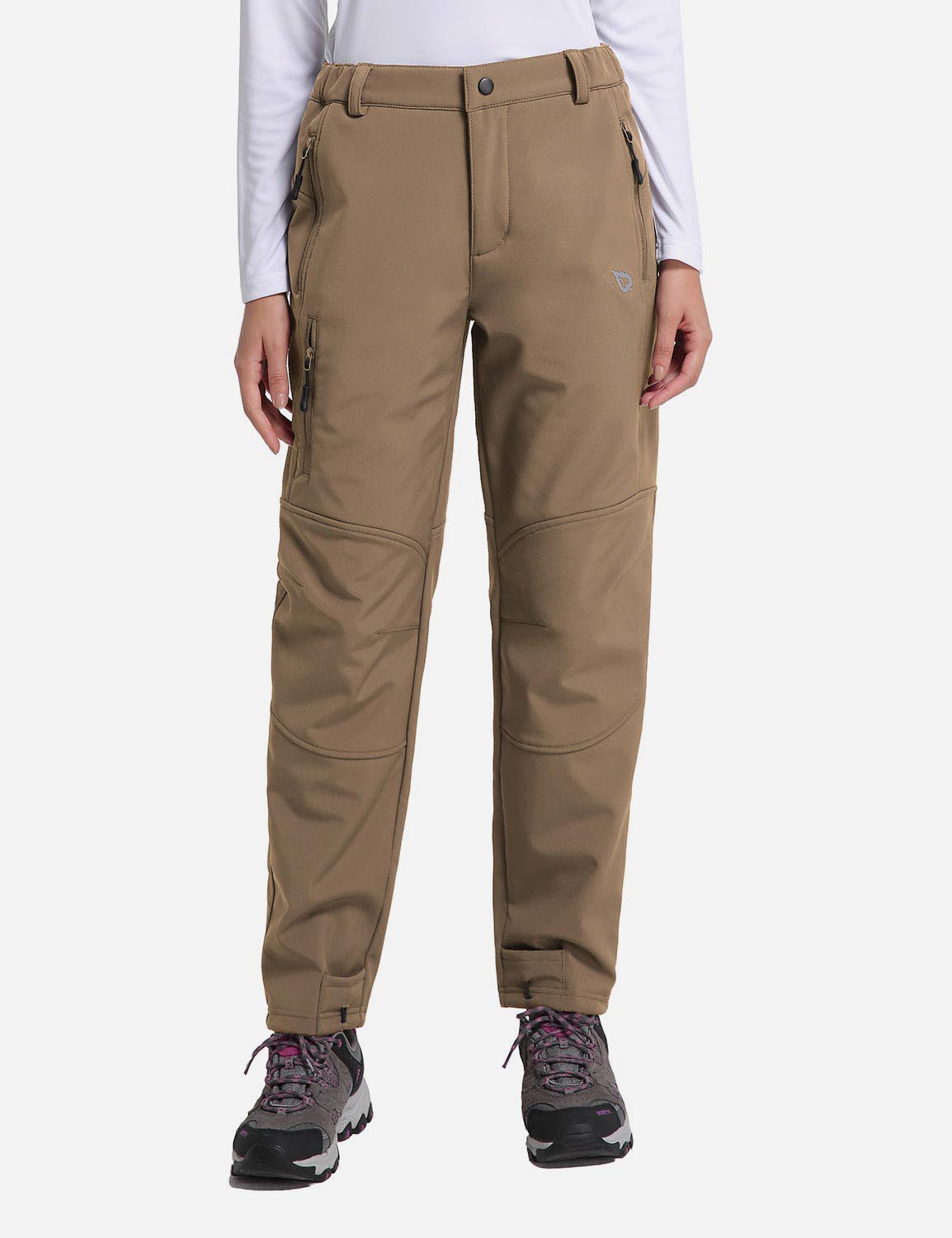 Women's Winter Thermal Pants with Articulated Knees and Zippered Pockets