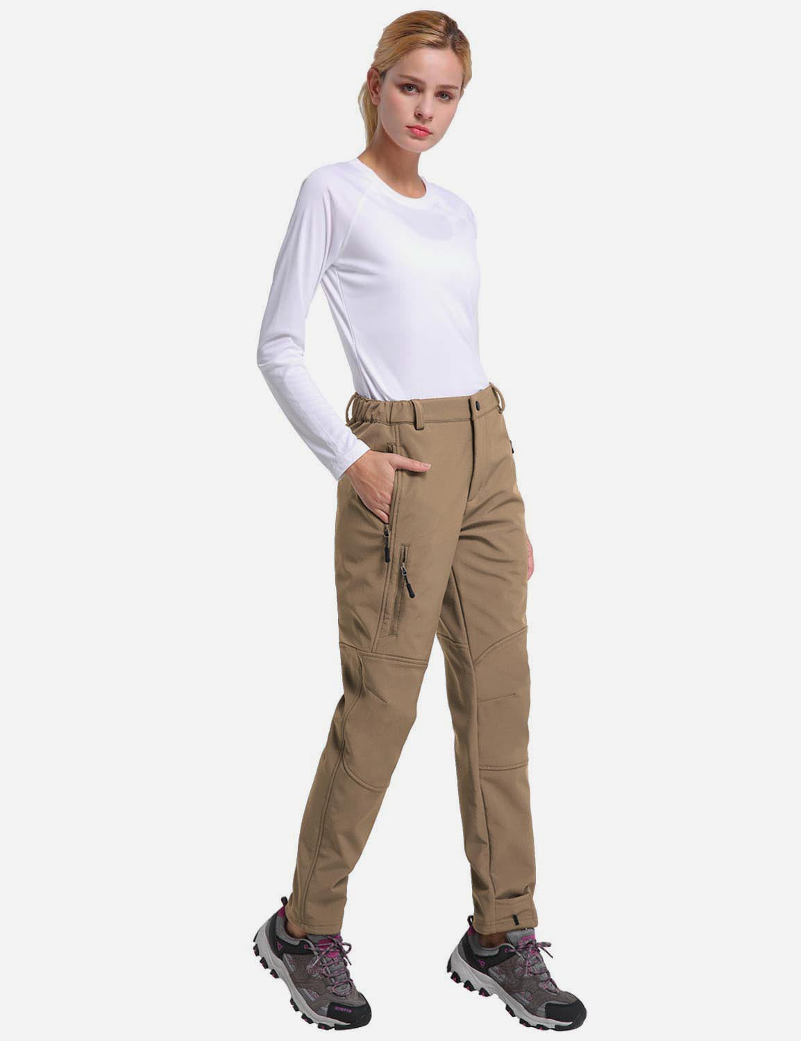 Women's Winter Thermal Pants with Articulated Knees and Zippered Pockets