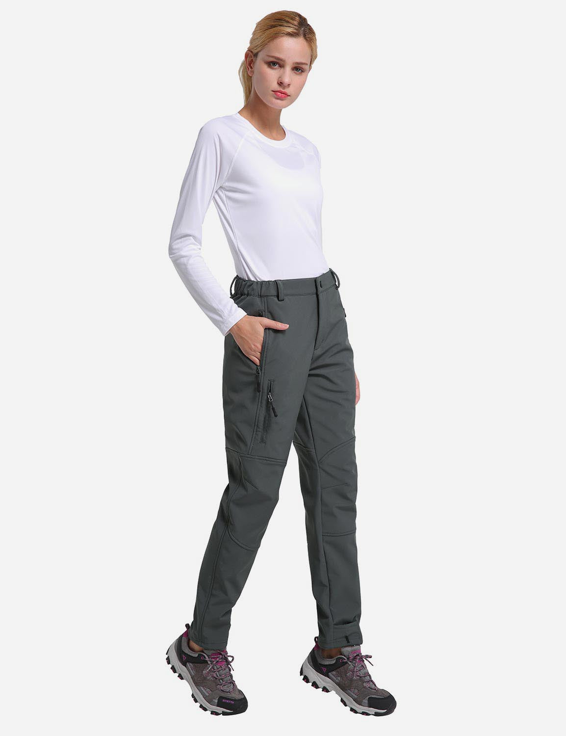 Women's Winter Thermal Pants with Articulated Knees and Zippered Pockets