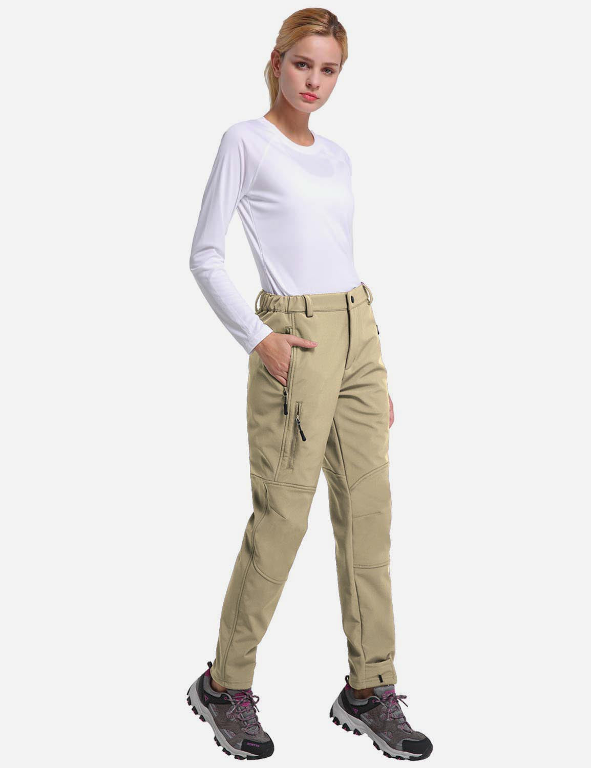 Women's Winter Thermal Pants with Articulated Knees and Zippered Pockets