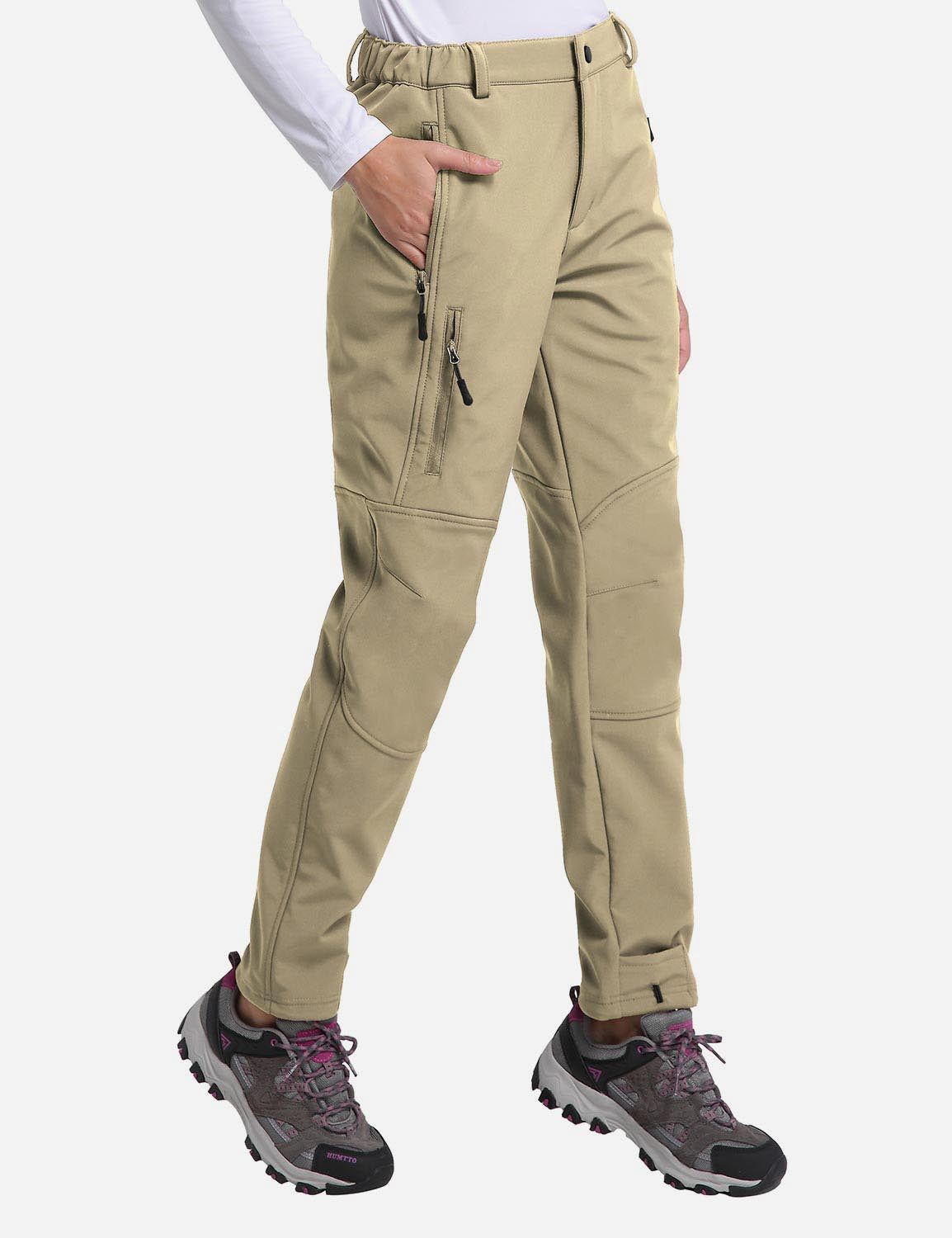 Women's Winter Thermal Pants with Articulated Knees and Zippered Pockets