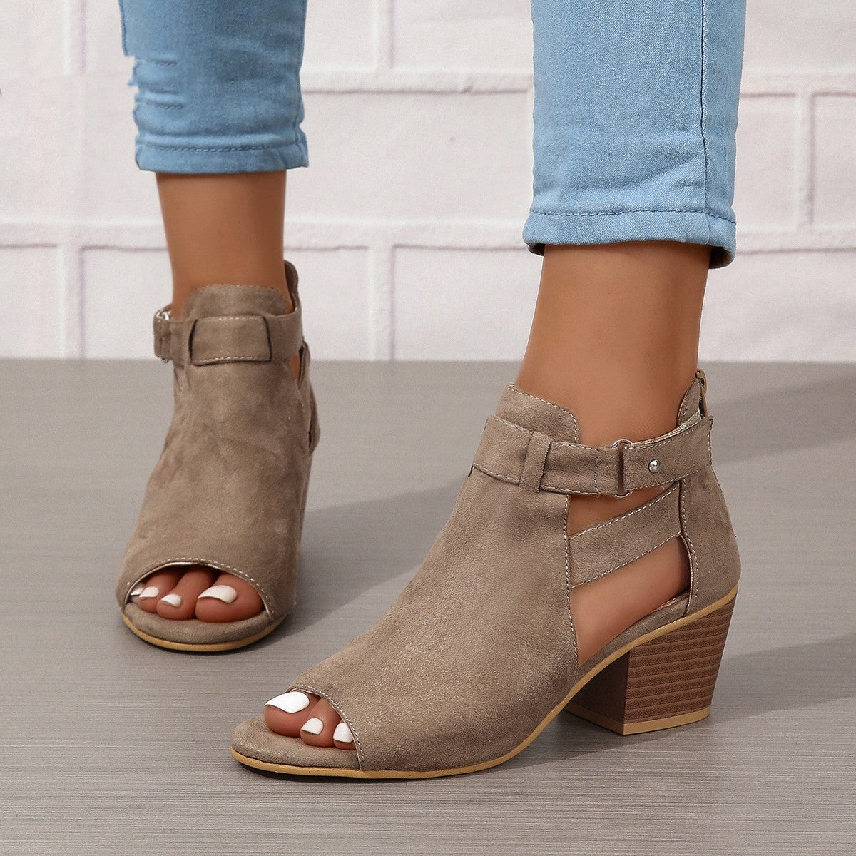 Sandali Donna con Tacco Alto, Punta Tonda e Cinturino con Fibbia – Sandali Eleganti