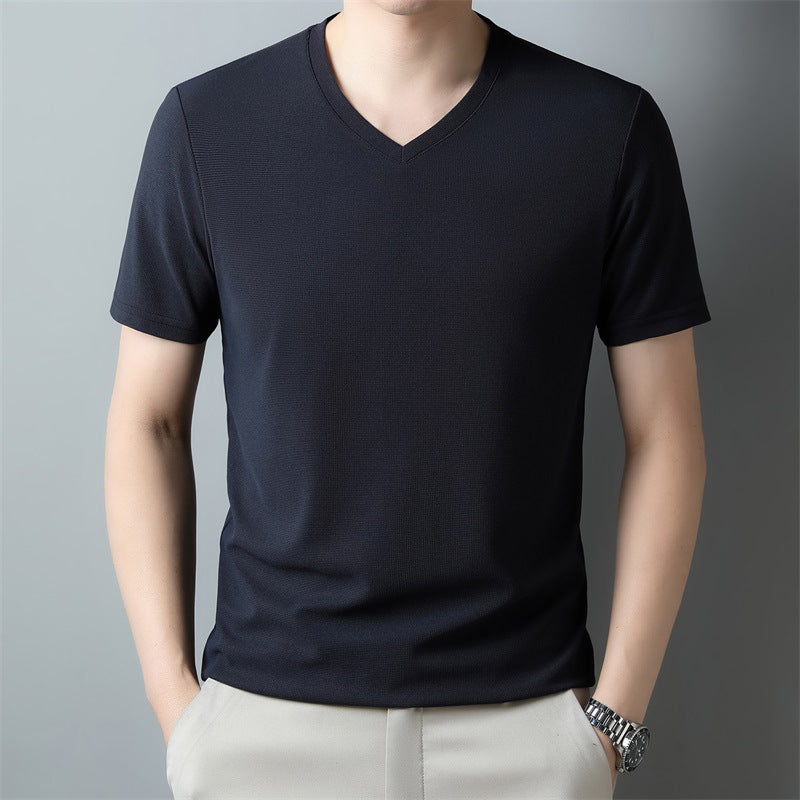 Men's T-shirt with V-neck and Short Sleeves – Regular Fit