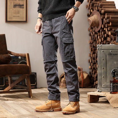 Pantaloni Uomo da Lavoro a Gamba Dritta con Zip – Vestibilità Ampia