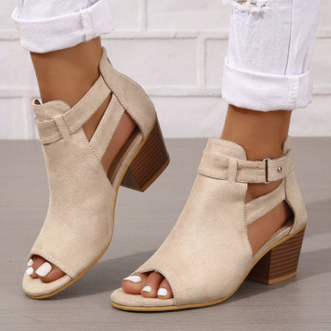 Sandali Donna con Tacco Alto, Punta Tonda e Cinturino con Fibbia – Sandali Eleganti
