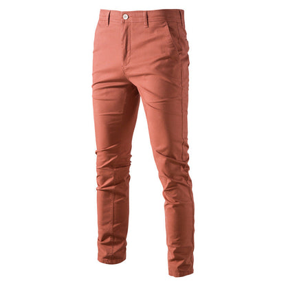 Pantaloni Uomo Rinforzati a Gamba Dritta con Vita Media e Chiusura a Zip – Design Essenziale