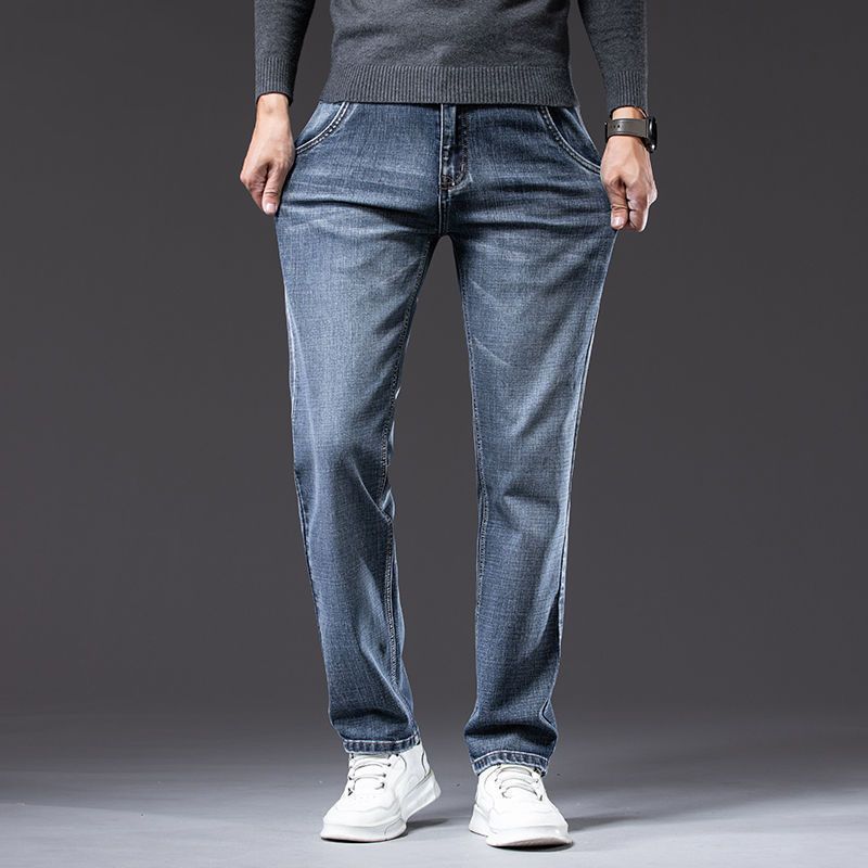 Pantaloni Uomo a Gamba Dritta con Vita Media – Vestibilità Ampia Elasticizzata