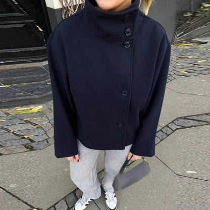 Women's Long-Sleeved Solid-Color Winter Coat