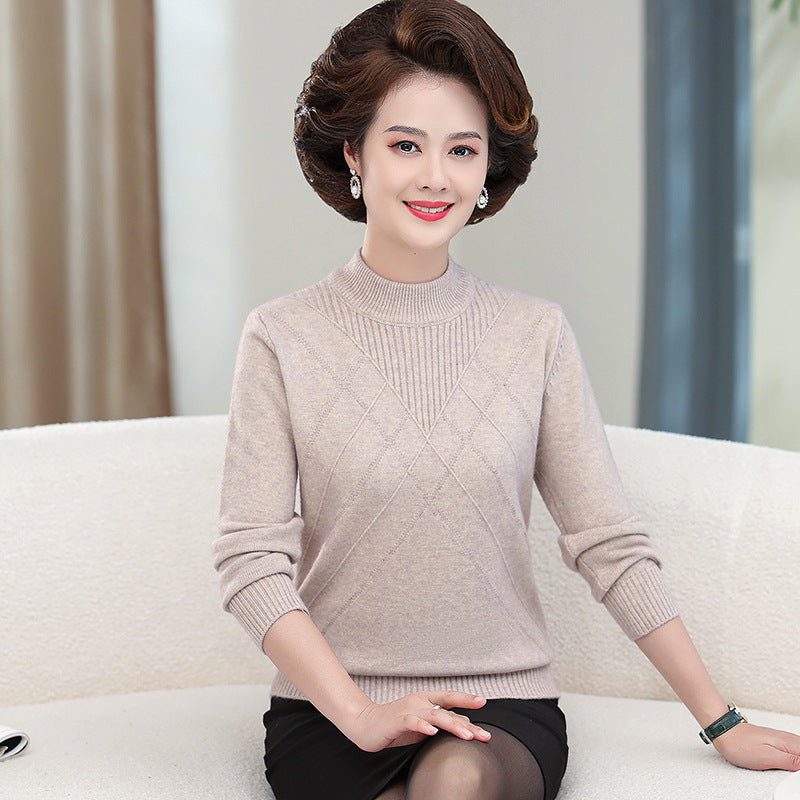 Maglione da Donna Pullover in Maglia Spessa con Collo Alto