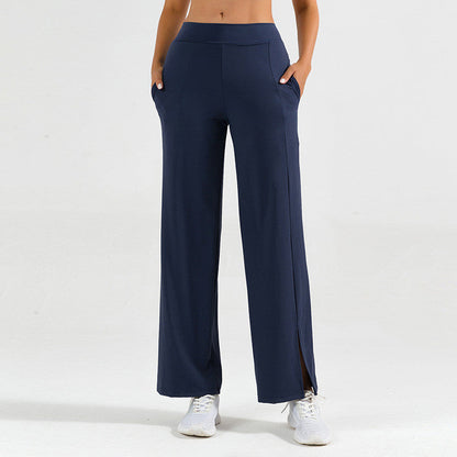 Women's Elephant Leg Yoga Pants with Side Slit – Wide Leg
