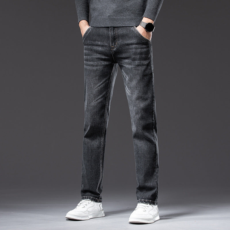 Pantaloni Uomo a Gamba Dritta con Vita Media – Vestibilità Ampia Elasticizzata