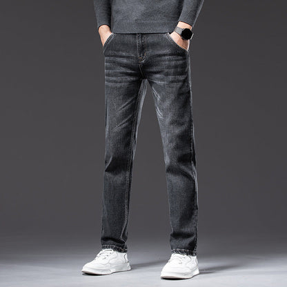 Pantaloni Uomo a Gamba Dritta con Vita Media – Vestibilità Ampia Elasticizzata