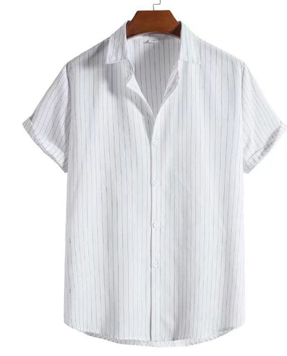 Camicia Estiva Uomo a Maniche Corte con Stampa 3D e Vestibilità Ampia – Camicia Leggera Casual