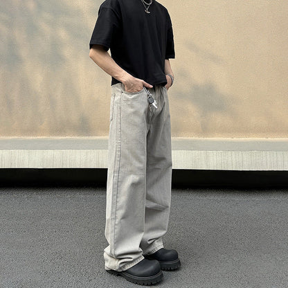 Pantaloni Larghi da Uomo Stile Retrò Grigi