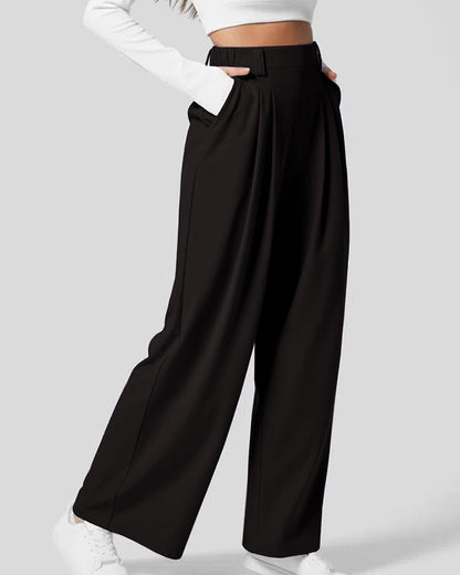 High-Waisted Women's Waffle Knit Wide-Leg Pants