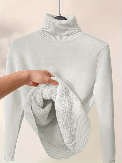 Maglione Donna Collo Alto Elasticizzato con Tessuto Liscio – Stile Quotidiano