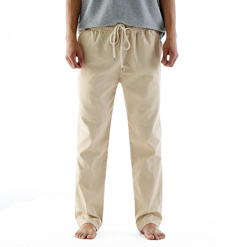 Men's Linen-Style Straight-Leg Pants – Loose Fit