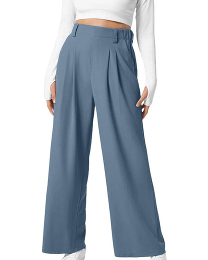 High-Waisted Women's Waffle Knit Wide-Leg Pants