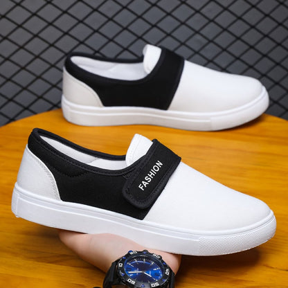 Men's Sneakers with Velcro Closure, Flat Sole, and Low-Top Design