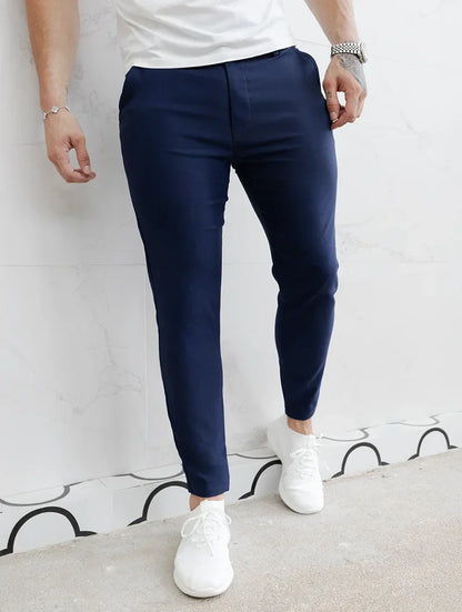 Herrebukser Slim Fit med Firevejs Stretch i Blå Farve