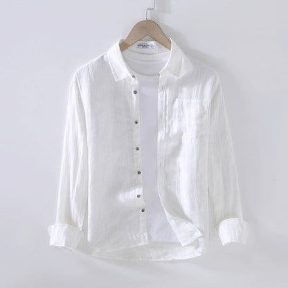 Camisa de verano para hombre de manga larga con botones – Corte amplio