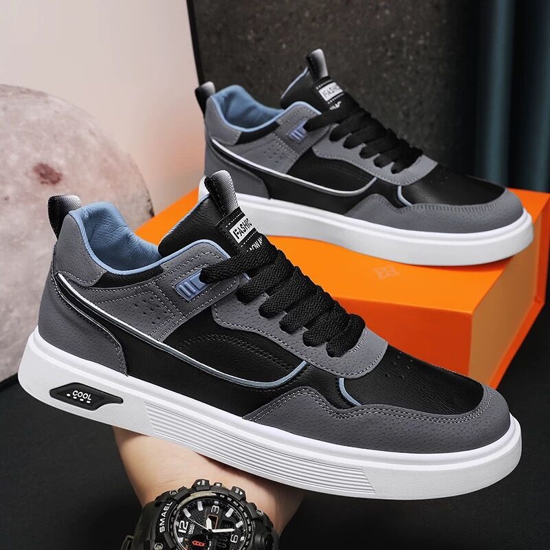 Sneakers Uomo in Tela Traspirante a Profilo Basso con Lacci – Stile Casual Quotidiano