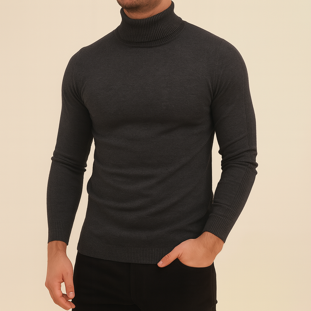 Maglione Uomo a Collo Alto Slim Fit Invernale – Maglia Style