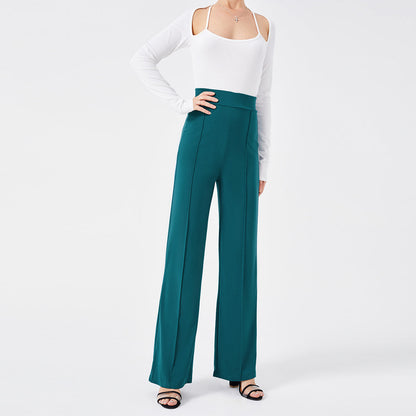 High-Waisted Slim Solid Color Women's Flared Pants