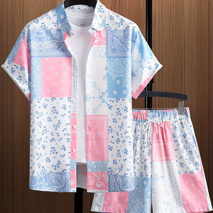 Completo Uomo Due Pezzi con Camicia Hawaiana e Pantaloncini – Stile Estivo