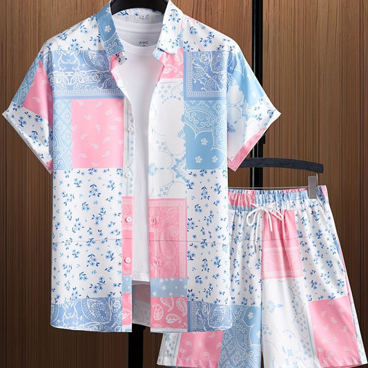 Completo Uomo Due Pezzi con Camicia Hawaiana e Pantaloncini – Stile Estivo