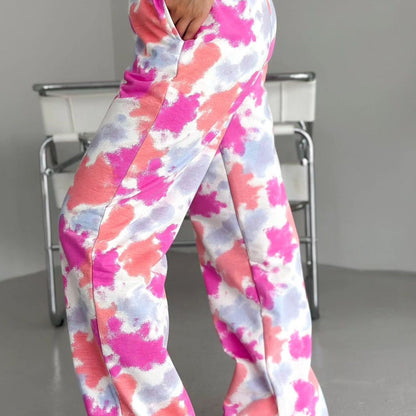 Women's Straight-Leg Wide-Fit Pants with Elastic Waistband